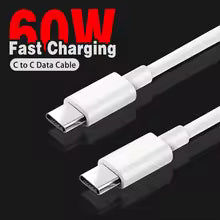 Câble de données USB de type C à charge rapide, câble de données, noir et blanc, PD 60W, iPhone 15 15Pro, Huawei, Samsung, Xiaomi, 2M