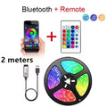 Bande lumineuse LED Bluetooth intelligente SMD 5050, télécommande, ruban flexible, lampe à diode, rétroéclairage TV, salle de jeu, décoration d'intérieur 2M